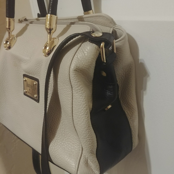 Valentina Bags Valentina Made In Italy Leather Bag Black Cream